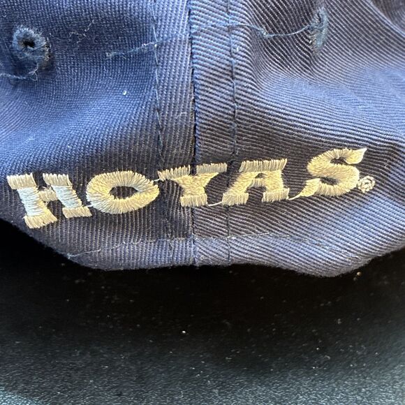 Vintage 90s Georgetown Hoyas Snapback Hat Cap NCAA Trucker Blue - Picture 6 of 12